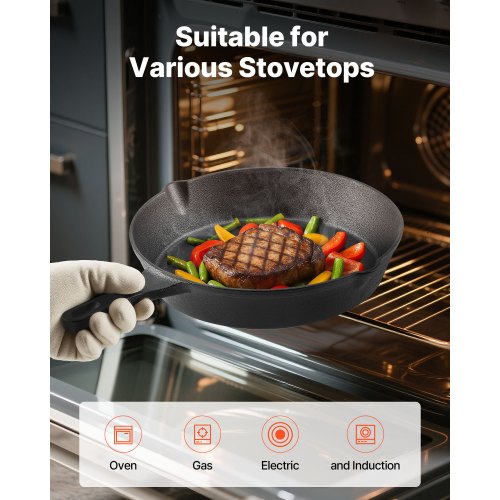 Cast Iron Skillet 3Piece Frying Pan Set 6 8 10 in HeavyDuty Skillets