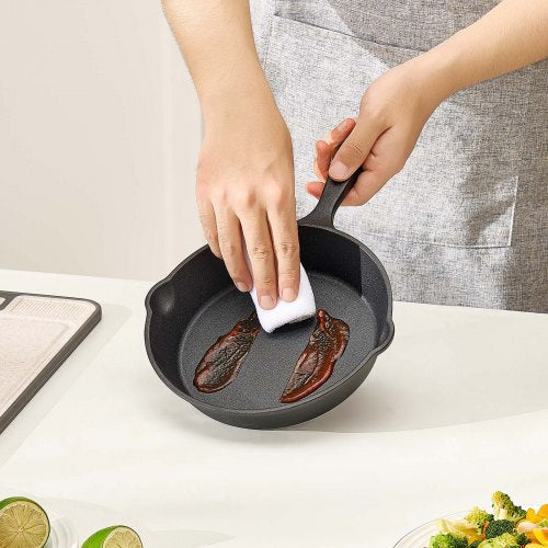Cast Iron Skillet 3Piece Frying Pan Set 6 8 10 in HeavyDuty Skillets