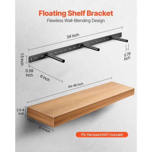 Floating Shelf Bracket 1 Pack 190 lbs86 kg Weight Capacity 34x62x15