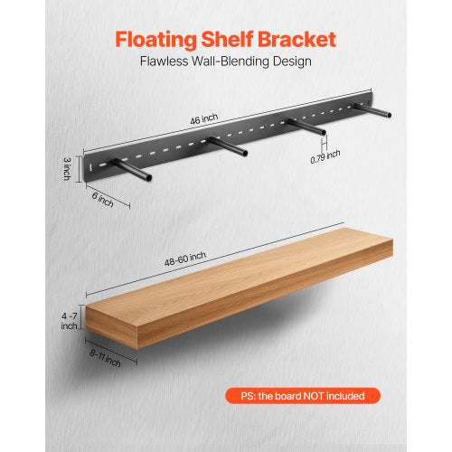 Floating Shelf Bracket 1 Pack 230 lbs104 kg Weight Capacity 46x62x3 inch