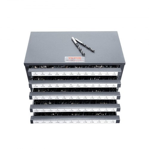 Drill Bit Dispenser Cabinet, Five-Drawer Drill Bit Organizer Cabinet for #1 to #60 Steel Drill Dispenser Organizer Cabinet with Labels, Stackable Drill Dispenser for Drill Bit Storage