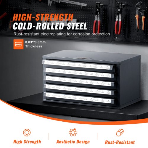 Drill Bit Dispenser Cabinet FiveDrawer Drill Bit Organizer Cabinet for 3364