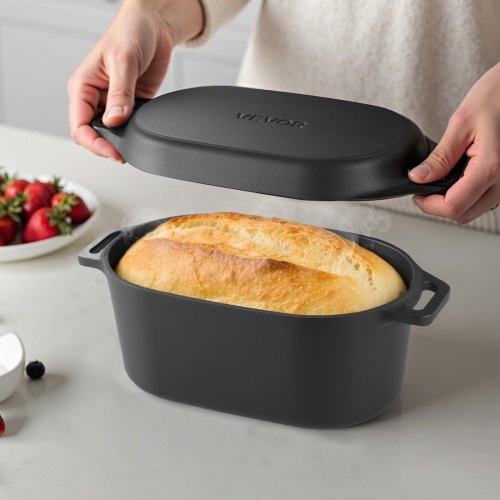 Enameled Cast Iron Dutch Oven 3.5 Quart Pot with Lid and Dual Handles
