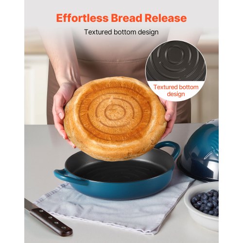 Enameled Cast Iron Dutch Oven 5 Quart Pot for Sourdough Bread Baking