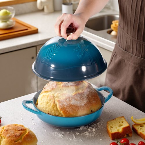 Enameled Cast Iron Dutch Oven 5 Quart Pot for Sourdough Bread Baking