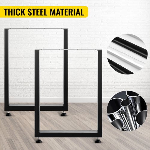 Set of 2 Steel Table Legs 28Height 24Wide Dining Table Legs Heavy Duty