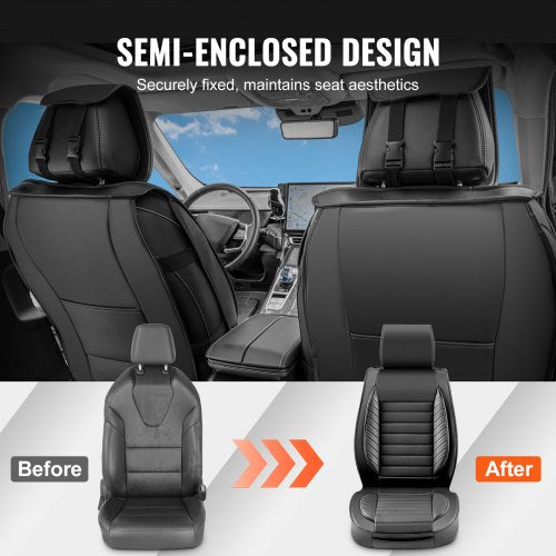 Seat Covers Universal Car Seat Covers Front Seats 2pcs Faux Leather Seat