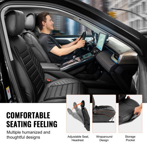 Seat Covers Universal Car Seat Covers Front Seats 2pcs Faux Leather Seat