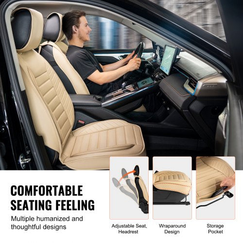 Seat Covers Universal Car Seat Covers Front Seats 2pcs Faux Leather Seat
