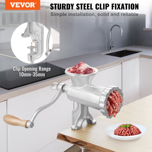 Manual Meat Grinder Heavy Duty Cast Iron Hand Meat Grinder with Steel Table