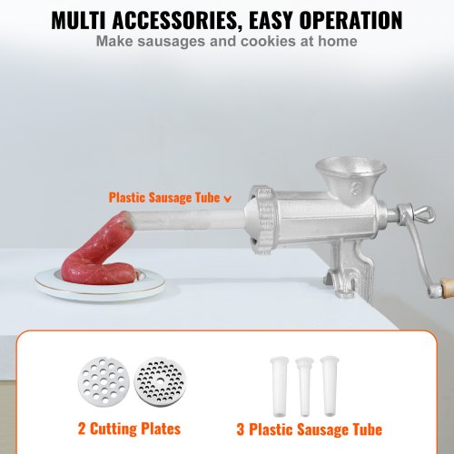 Manual Meat Grinder Heavy Duty Cast Iron Hand Meat Grinder with Steel Table
