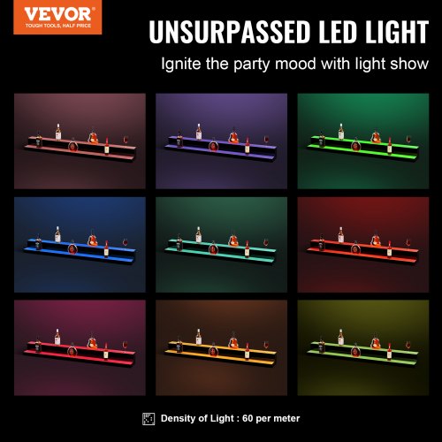 LED Lighted Liquor Bottle Display 2 Tiers 60 Inch Commercial Illuminated