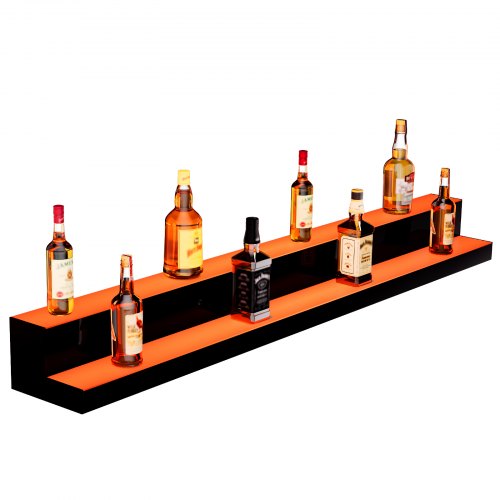 LED Lighted Liquor Bottle Display 2 Tiers 60 Inch Commercial Illuminated