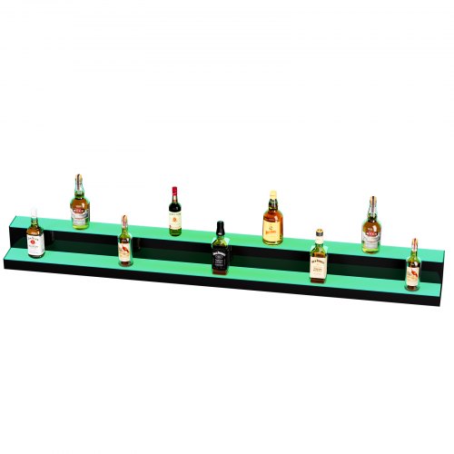 LED Lighted Liquor Bottle Display 2 Tiers 72 Inch Commercial Illuminated