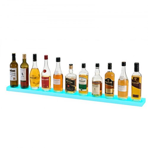 LED Lighted Liquor Bottle Display 1Tier 48 Inches Whiskey Rack Supports