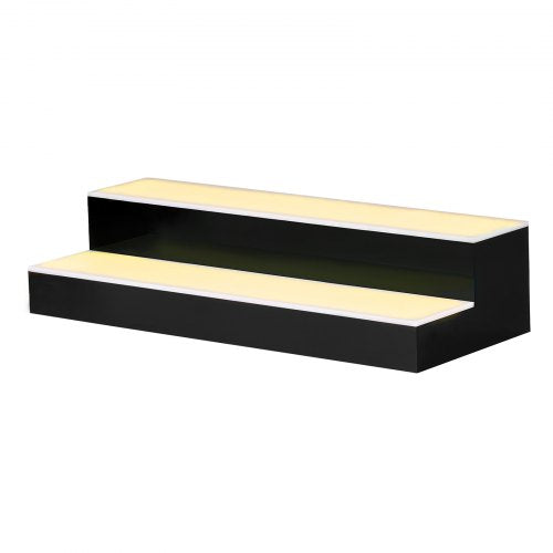 LED Lighted Liquor Bottle Display 2 Tiers 20 Inches Whiskey Rack Supports