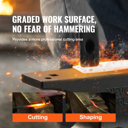 Single Horn Anvil 66Lbs Cast Steel Anvil High Hardness Rugged Round Horn