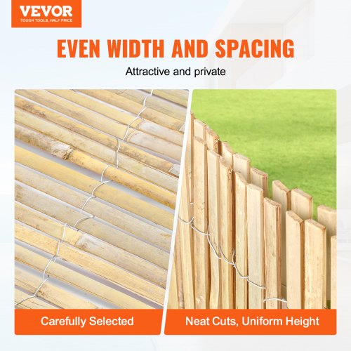 Natural Bamboo Slat Screening EcoFriendly Privacy Bamboo Slat Fence 3 ft