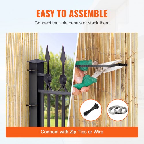 Natural Bamboo Privacy Fence Screen EcoFriendly Privacy Bamboo Slat Fence