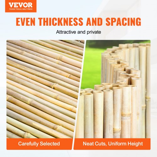 Natural Rolled Bamboo Fence EcoFriendly Bamboo Privacy Fence 4 ft H x 8 ft
