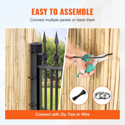 Natural Rolled Bamboo Fence EcoFriendly Bamboo Privacy Fence 4 ft H x 8 ft