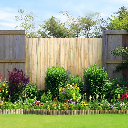 Natural Rolled Bamboo Fence EcoFriendly Bamboo Privacy Fence 4 ft H x 8 ft
