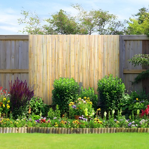 Natural Rolled Bamboo Fence EcoFriendly Bamboo Privacy Fence 6 ft H x 8 ft