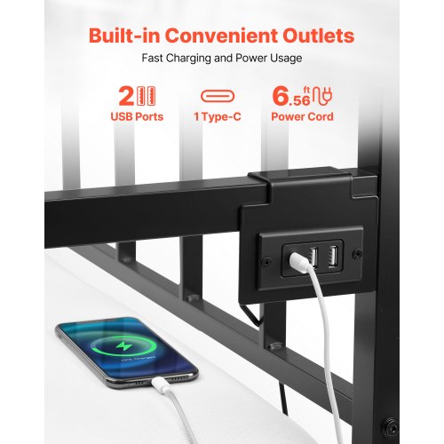 Twin Size Daybed Frame Height Adjustable Day Bed with Trundle Heavy Duty