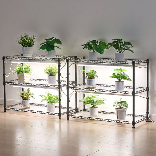 Diy Plant Shelf With Grow Lights 71 In Tall Indoor Stand Wheels 192W 5000K