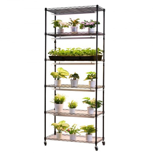 Plant Shelf With Grow Light 6Tier Indoor Stand 71In Tall Plants Display Rack