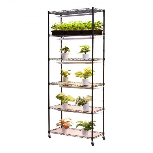 Plant Shelf With Grow Light 6Tier Indoor Stand 71In Tall Plants Display Rack