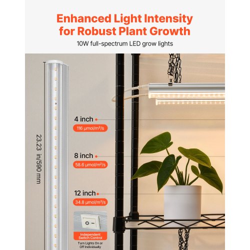 Plant Shelf with Grow Light 6Tier Indoor Plant Stand 71 in Tall Plants