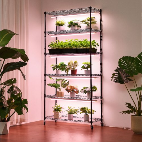 Plant Shelf with Grow Light 6Tier Indoor Plant Stand 71in Tall Indoor