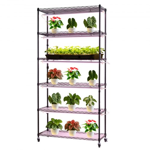 Plant Shelf with Grow Light 6Tier Indoor Plant Stand 71in Tall Indoor