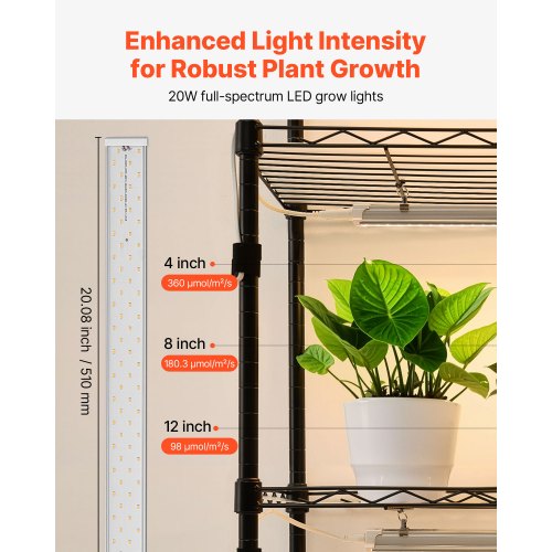 Plant Shelf with Grow Light 6Tier DoubleRow Plant Stand 71in Tall Indoor