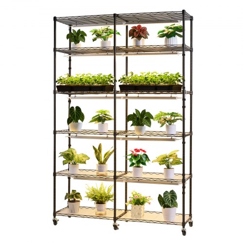 Plant Shelf with Grow Light 6Tier DoubleRow Plant Stand 71in Tall Indoor