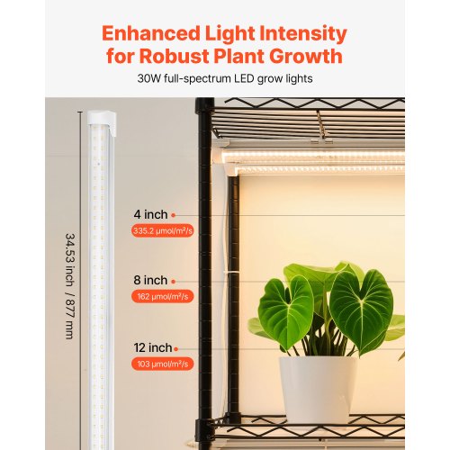 Indoor Greenhouse with Grow Light 59 in Tall 4Tier Plant Stand with Clear