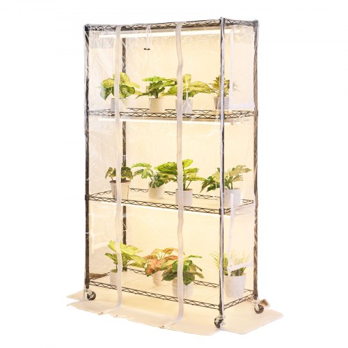Indoor Greenhouse with Grow Light 59 in Tall 4Tier Plant Stand with Clear