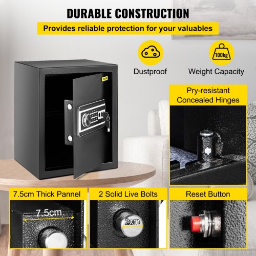Safe Box 17 CUFT Fingerprint Safe Box for Money with 2 Keys Digital