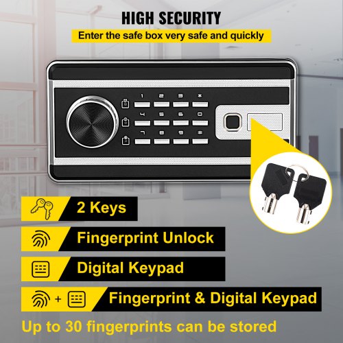 Safe Box 21 CUFT Fingerprint Safe Box for Money with 2 Keys Digital