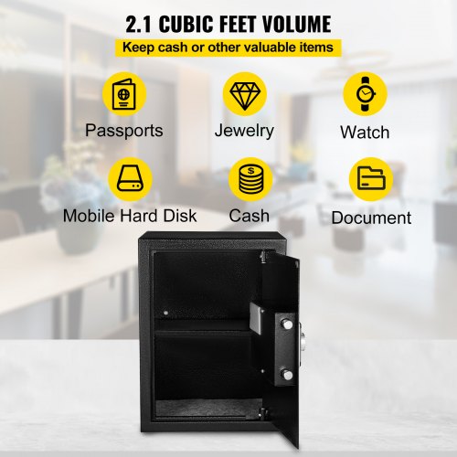 Safe Box 21 CUFT Fingerprint Safe Box for Money with 2 Keys Digital