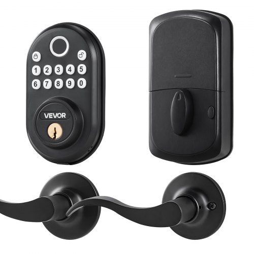 Fingerprint Door Lock with Level Handles FingerprintKeypad CodeKey