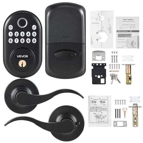 Fingerprint Door Lock with Level Handles FingerprintKeypad CodeKey
