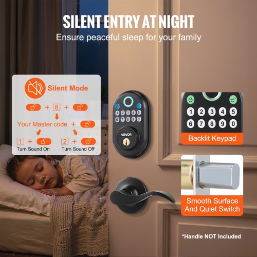 Fingerprint Door Lock with FingerprintKeypad CodeKey OneTime and AntiPeeking