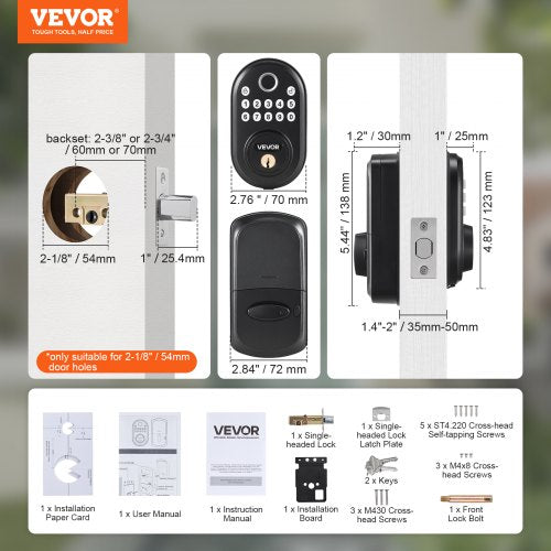 Fingerprint Door Lock with FingerprintKeypad CodeKey OneTime and AntiPeeking