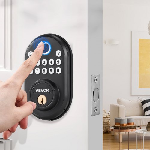 Fingerprint Door Lock with FingerprintKeypad CodeKey OneTime and AntiPeeking