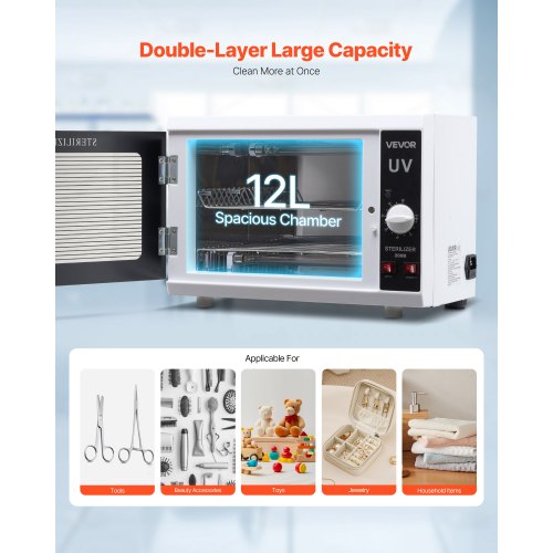 Nail Tool Cleaning Machine 12L Large Capacity Knob Control Tool Cabinet
