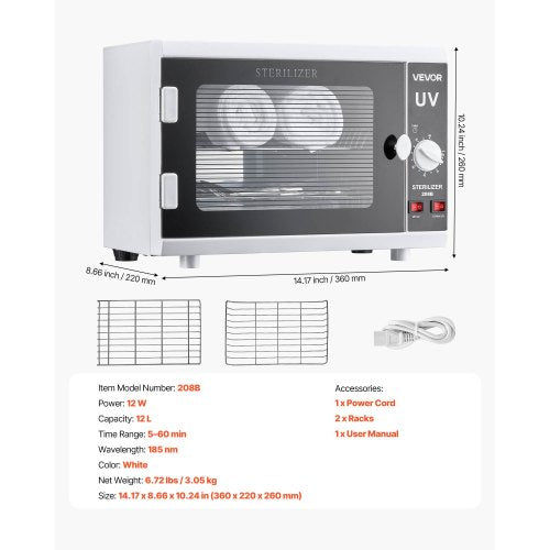 Nail Tool Cleaning Machine 12L Large Capacity Knob Control Tool Cabinet