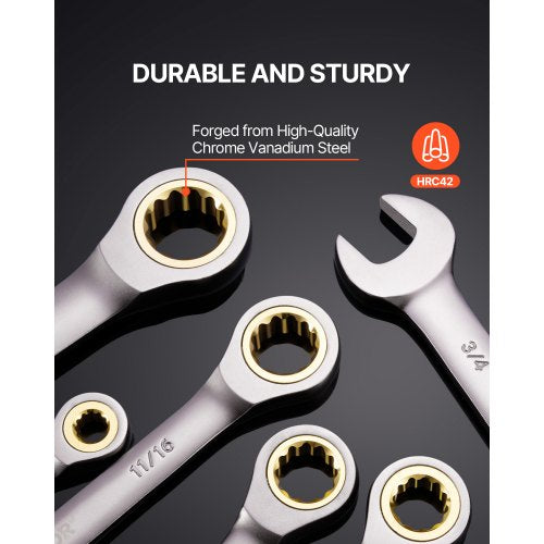 Combination Wrench Set 24Piece Ratcheting Wrench Set with Organizer Rack