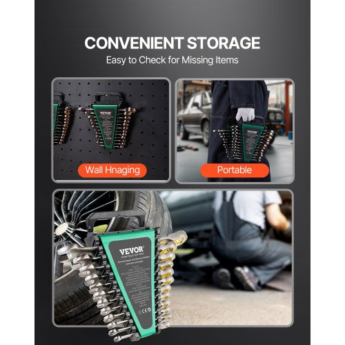 Combination Wrench Set 24Piece Ratcheting Wrench Set with Organizer Rack